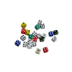 20+ Assorted Dice Bulk Lot Colors Standard 6 Sided Game Accessories Backgammon